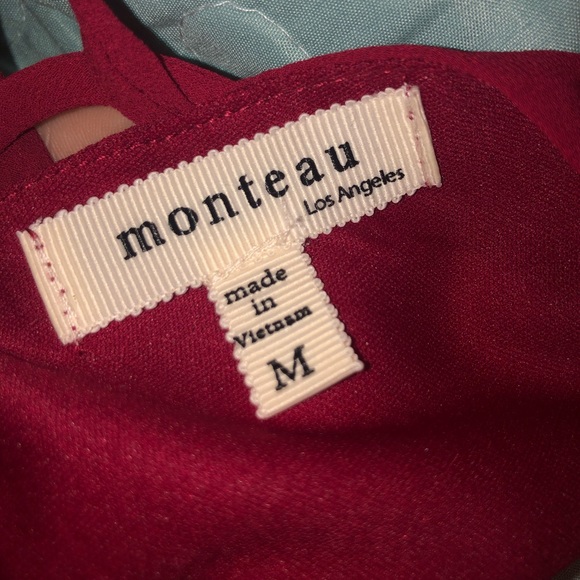 Red flowy formal tank top with cutouts - Picture 3 of 3